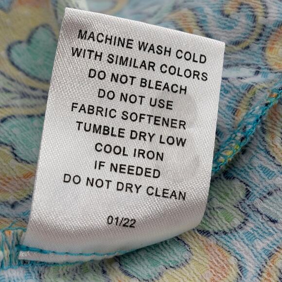 IBKUL Scarlet Turquoise Floral Print Quarter Zip Long Sleeve Top - Picture 12 of 12